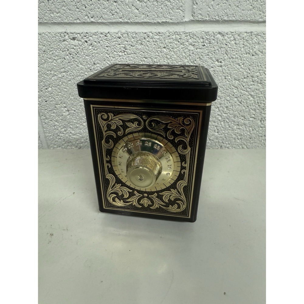 VTG AVON TIN‎ COIN BANK COMBINATION SAFE DECORATIVE
